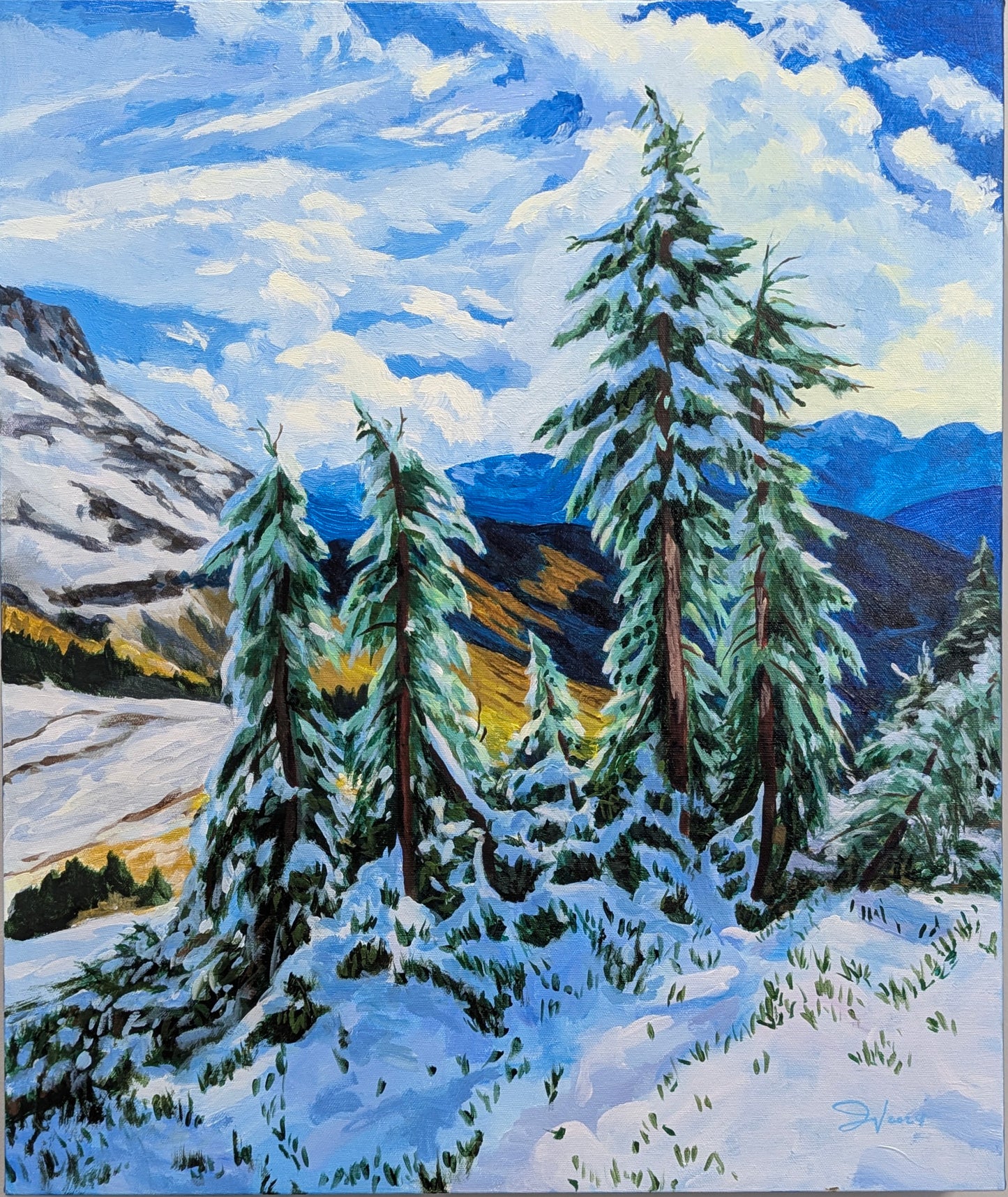 Sage Snow 20x24 Original Painting